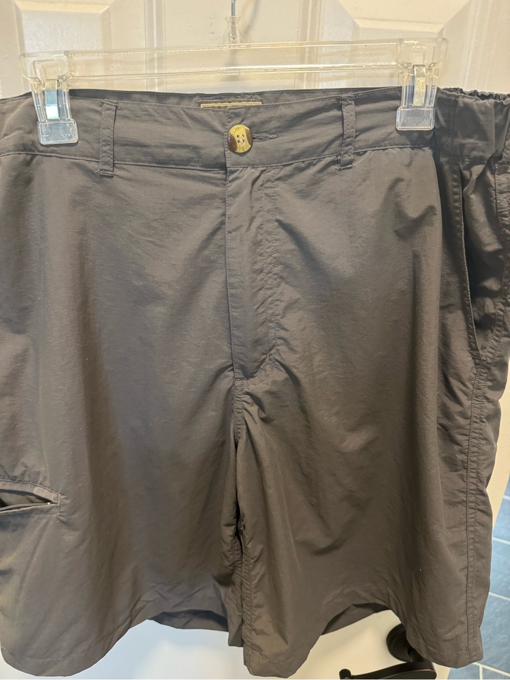 Drake Black Athletic Shorts with Button Waist